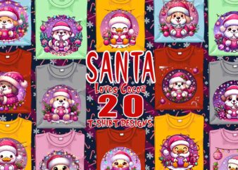 Santa Claus Drinking Cocoa t-shirt design bundle