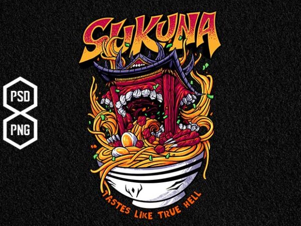 Sukuna ramen t shirt template vector