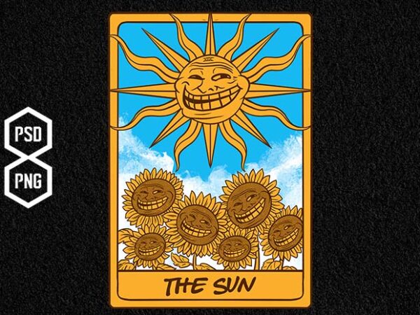 The troll sun t shirt designs for sale