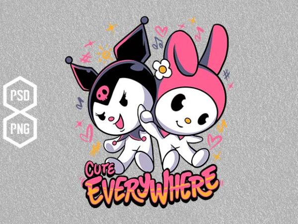 Cute everywhere t shirt vector file