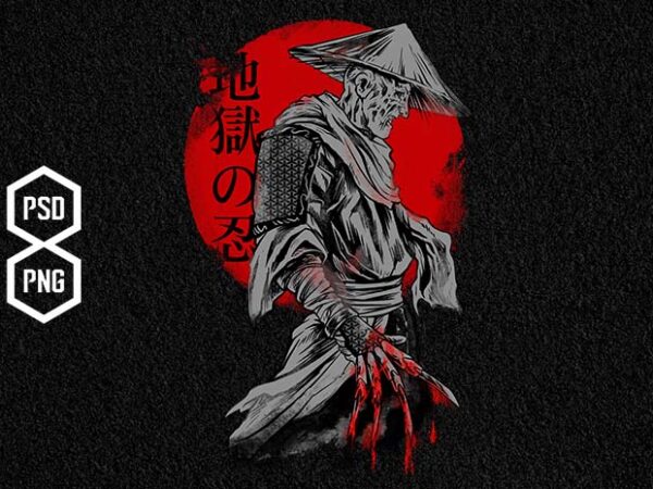 Dark ronin t shirt vector illustration