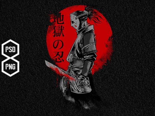 Dark shinobi t shirt vector illustration