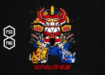 chibi megazord t shirt vector file