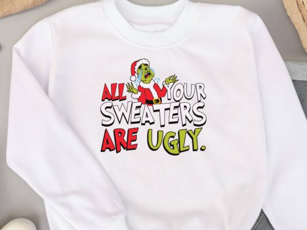 Ugly christmas grinch t shirt vector graphic