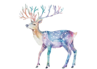 watercolor Pastel reindeer sublimation