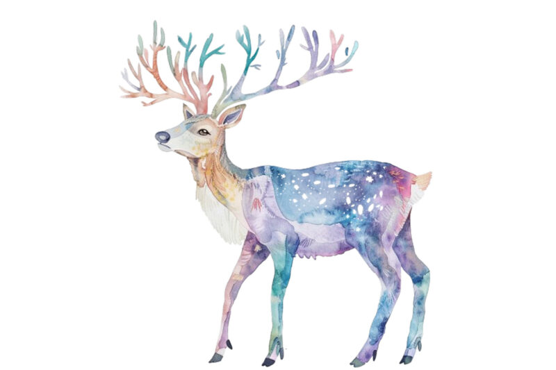 watercolor Pastel reindeer sublimation