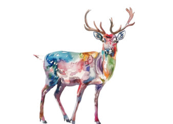 watercolor Pastel reindeer sublimation