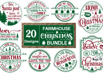 Farmhouse Christmas Round Sign SVG Bundle, Christmas SVG Design, SVGs, Food & Drink, Print & Cut, Quotes and Sayings, Christmas Svg 2024, Ro