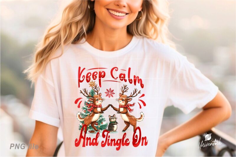 Christmas Reindeer PNG T-shirt Designs Bundle