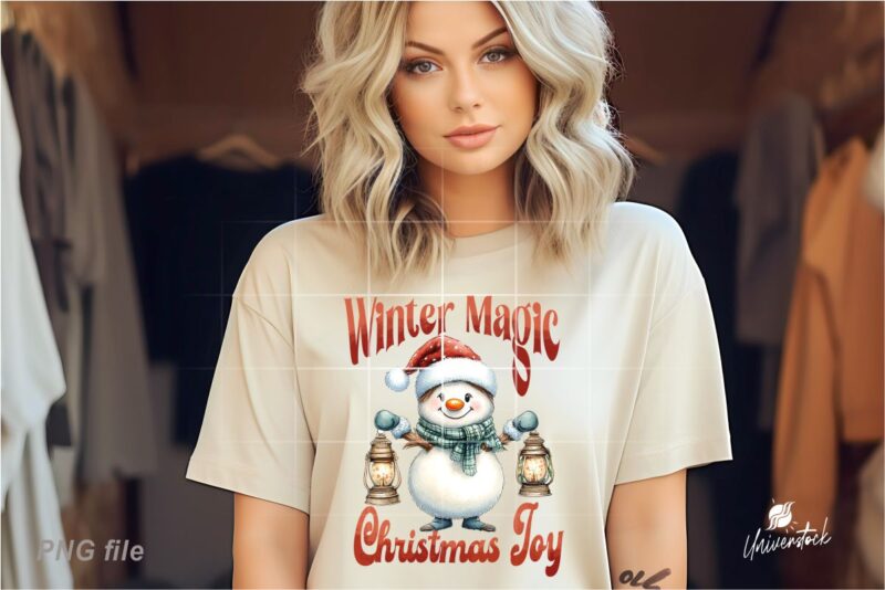 Christmas Snowman Sublimation PNG T-shirt Designs Bundle