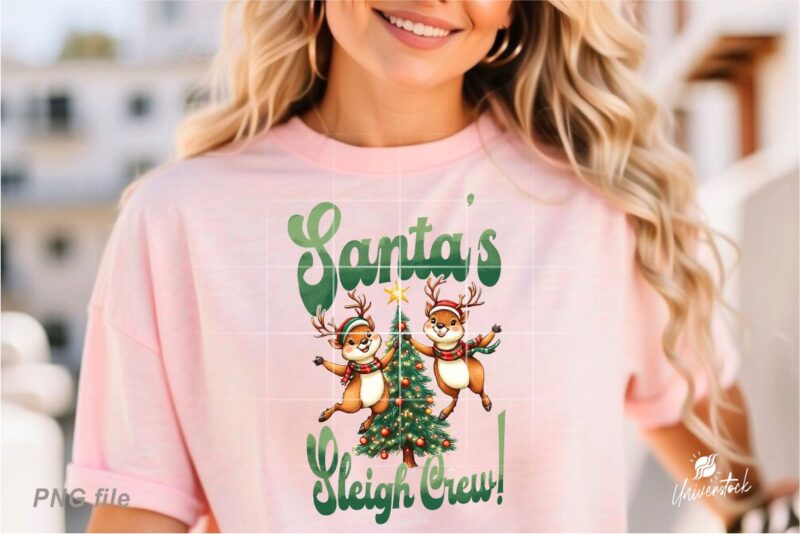 Christmas Reindeer PNG T-shirt Designs Bundle