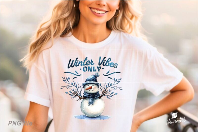 Christmas Winter Vibes Sublimation PNG T-shirt Designs Bundle