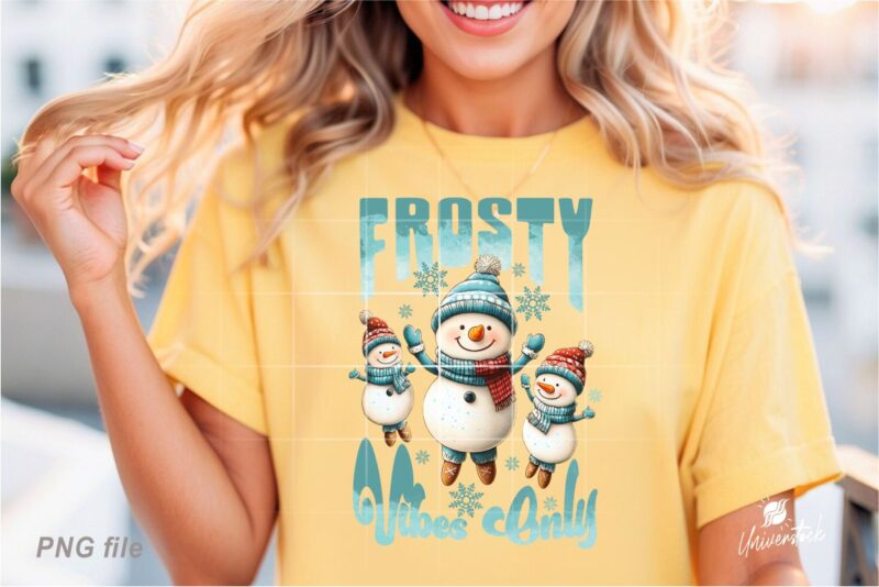 Christmas Snowman Sublimation PNG T-shirt Designs Bundle