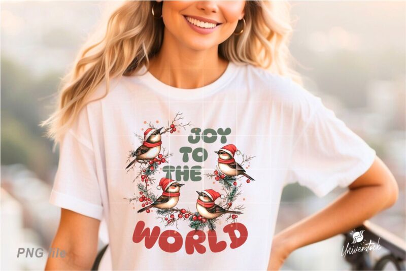 Christmas Birds Sublimation PNG T-shirt Designs Bundle