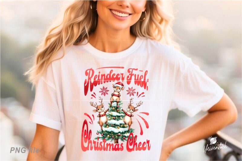 Christmas Reindeer PNG T-shirt Designs Bundle