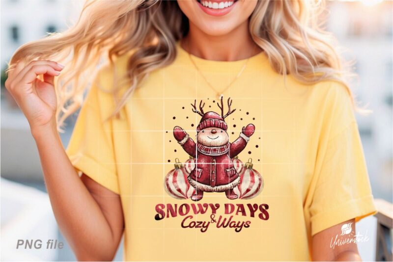 Christmas Winter Vibes Sublimation PNG T-shirt Designs Bundle