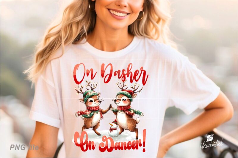 Christmas Reindeer PNG T-shirt Designs Bundle