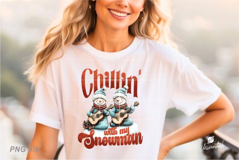 Christmas Snowman Sublimation PNG T-shirt Designs Bundle