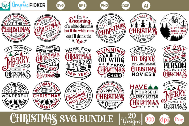 Christmas Round Ornament SVG Bundle, Christmas Svg 2024, Round Christmas Ornaments SVG, Merry Christmas Quote 2024 SVG, Christmas Round Sign