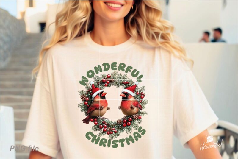 Christmas Birds Sublimation PNG T-shirt Designs Bundle