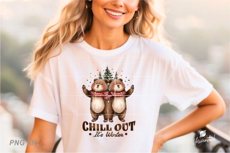 Christmas Winter Vibes Sublimation PNG T-shirt Designs Bundle