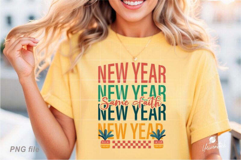 Happy New Year 2025 Sublimation PNG T-shirt Designs Bundle