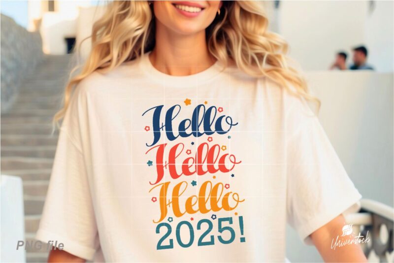 Happy New Year 2025 Sublimation PNG T-shirt Designs Bundle