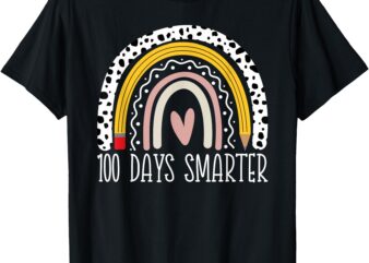 100 Days Smarter Teacher Rainbow 100th Day Of School Kids T-Shirt