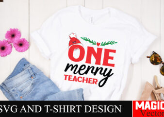 One Merry Teacher SVG Cut File,SVG Cut File,Winter svg, Santa SVG, Holiday, Merry Christmas, Christmas Bundle, Funny Christmas Shirt, Cut Fi