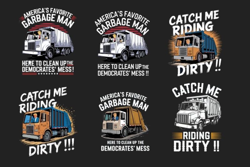 Funny Garbage For Trump 2024 T-shirt design bundle Svg