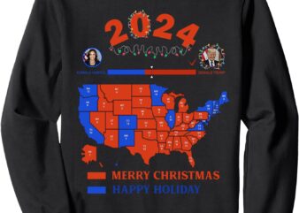 2024 electoral map merry christmas trump landslide holiday sweatshirt