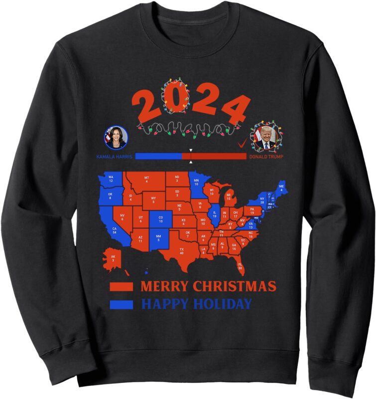 2024 Electoral Map Merry Christmas Trump Landslide Holiday Sweatshirt