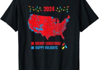 2024 Electoral Map Merry Christmas Trump Landslide Holiday T-Shirt