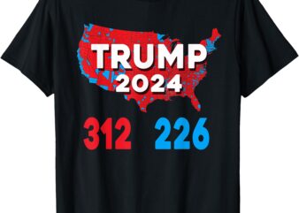 2024 Electoral Map Trump 312 Red Election 2024 Results Map T-Shirt