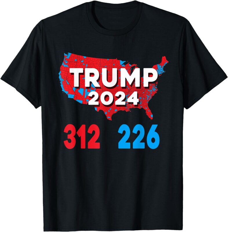 2024 Electoral Map Trump 312 Red Election 2024 Results Map T-Shirt