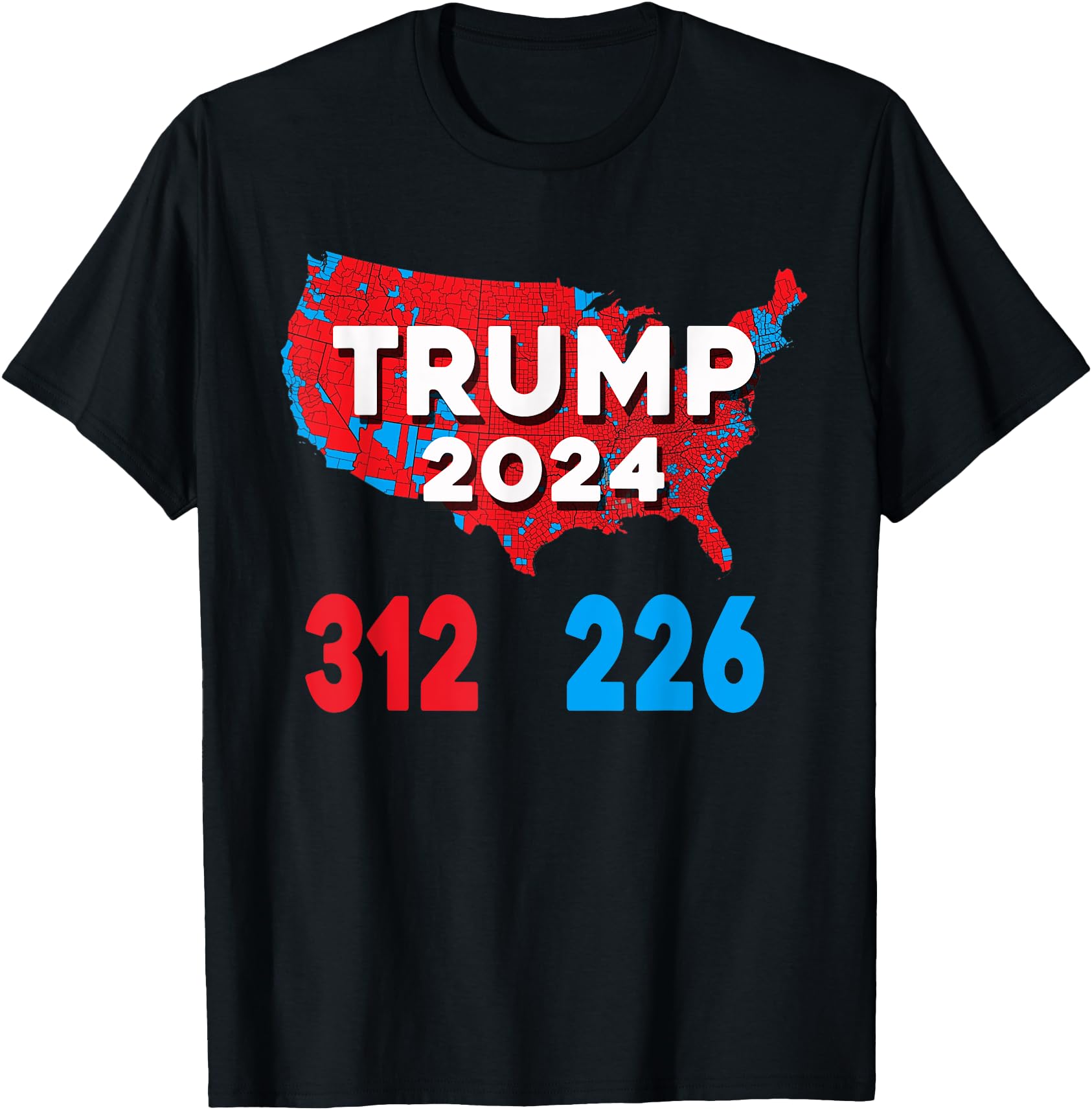 2024 Electoral Map Trump 312 Red Election 2024 Results Map TShirt