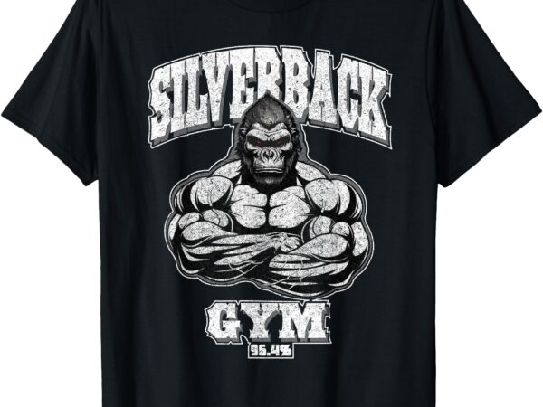 96.4% silverback gym apparel, body building, gym strongman t-shirt