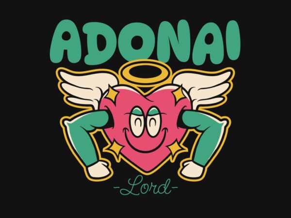 Adonai lord christian graffiti t-shirt design