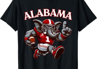 Alabama AL Vintage Sports Funny Love Elephant Animal Men Kid T-Shirt