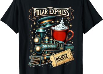 All Aboard Polar Express Christmas North Pole Christmas Tee T-Shirt