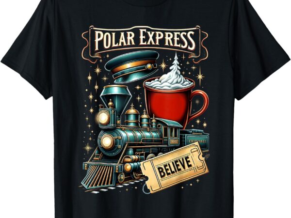 All aboard polar express christmas north pole christmas tee t-shirt