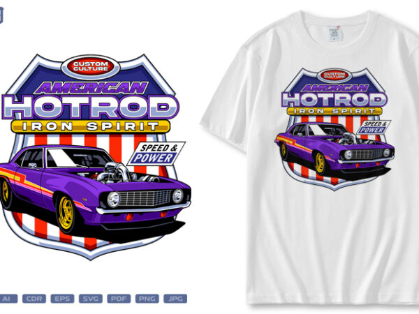 American hotrod t shirt vector