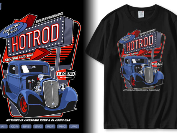 American pride hotrod t shirt vector