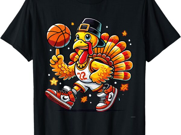 Autumn pumpkin fall basketball thanksgiving womens mens kids t-shirt