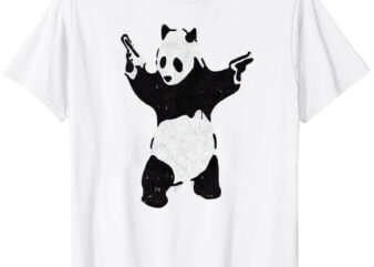 BANKSY Armed Panda with Guns T-Shirt