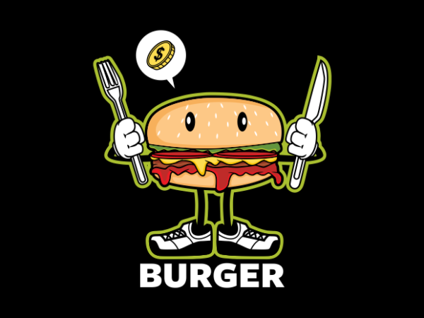 Burger cartoon funny t shirt template