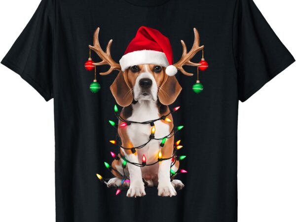 Beagle christmas tree shirt beagle santa hat lover gifts t-shirt