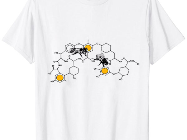 Bees making honey on macromolecular structure as a bee house classic t-shirt