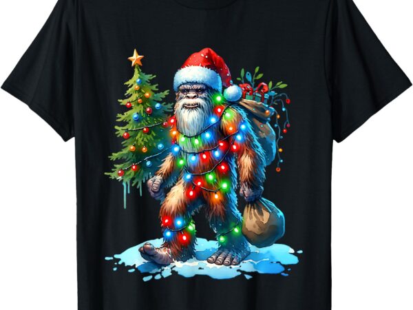 Bigfoot christmas shirt christmas tree xmas sasquatch t-shirt