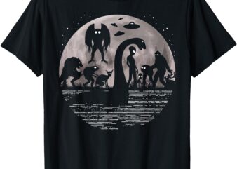 Bigfoot Loch Ness Monster Mothman And Aliens! Funny Cryptid T-Shirt